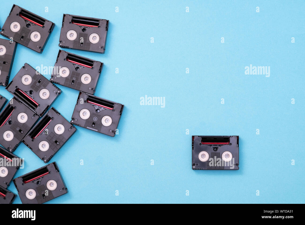 Vintage mini DV cassette tapes used for filming back in a day. Pattern