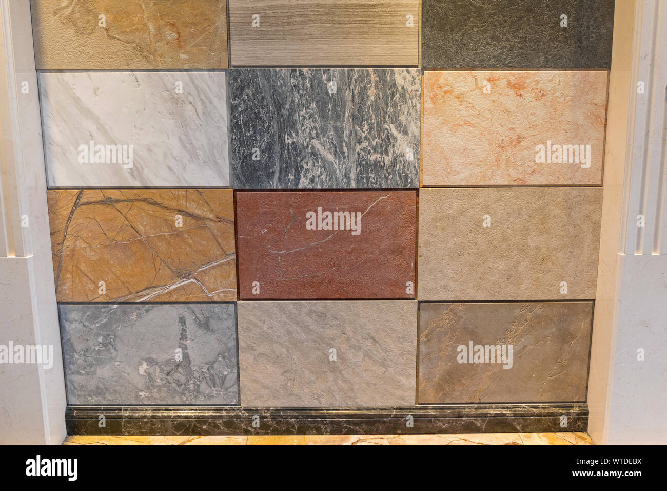 Various Colour Marble Stone Wall Tiles Decor Stock Photo - Alamy