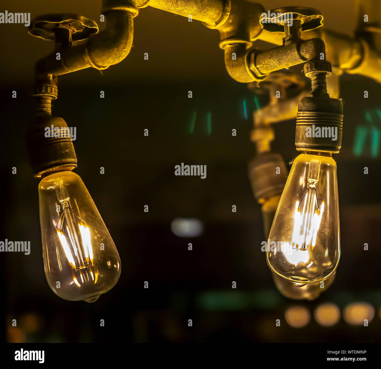 Detail Of Light Bulb In The Dark Stock Photo Alamy