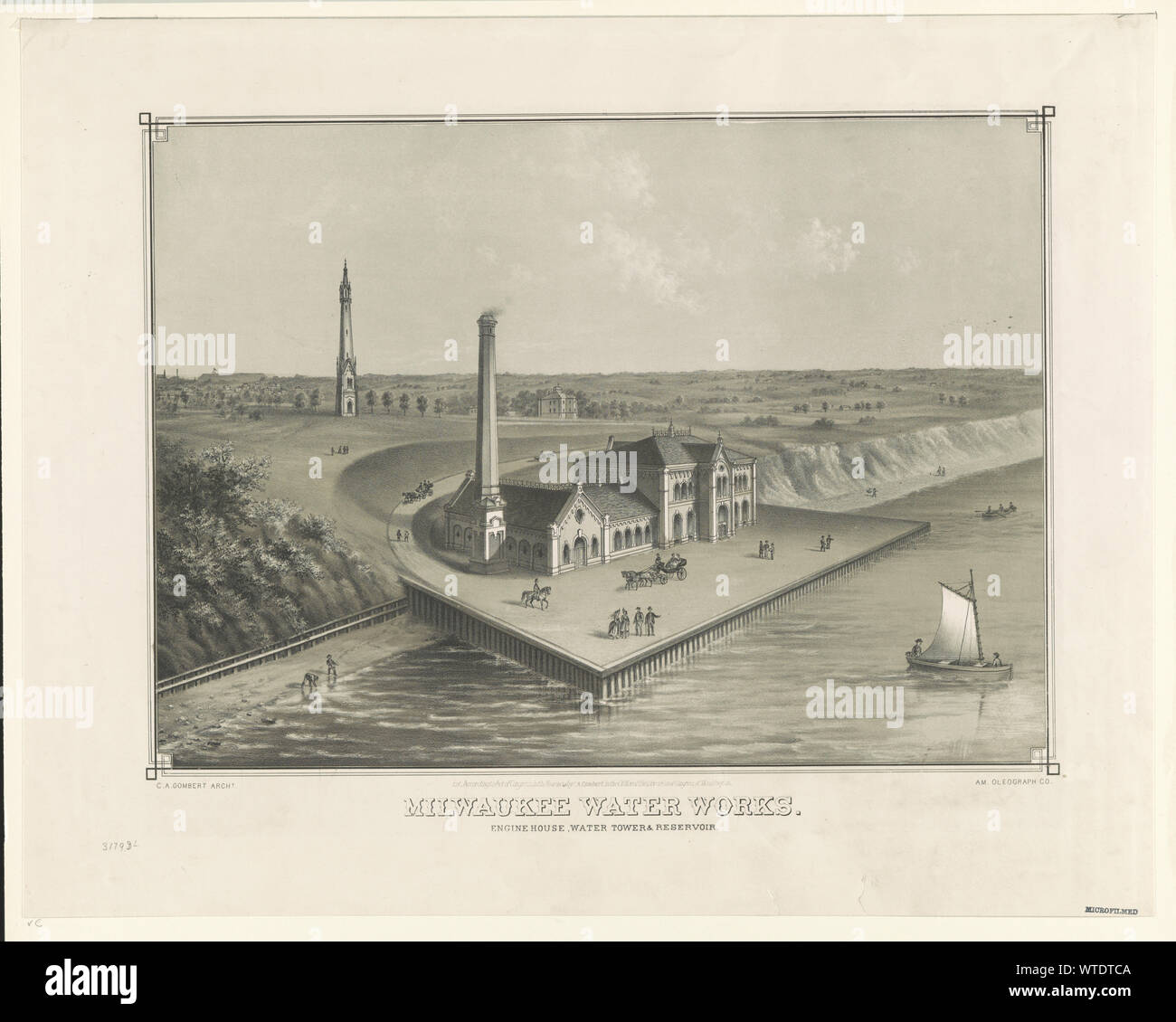 Milwaukee water works. Engine house, water tower & reservoir Stock ...