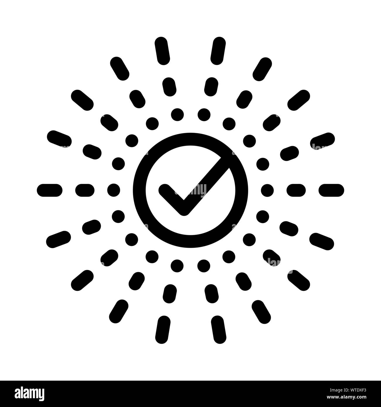 Approved Mark In Center Of Rays Element Vector Stock Vector
