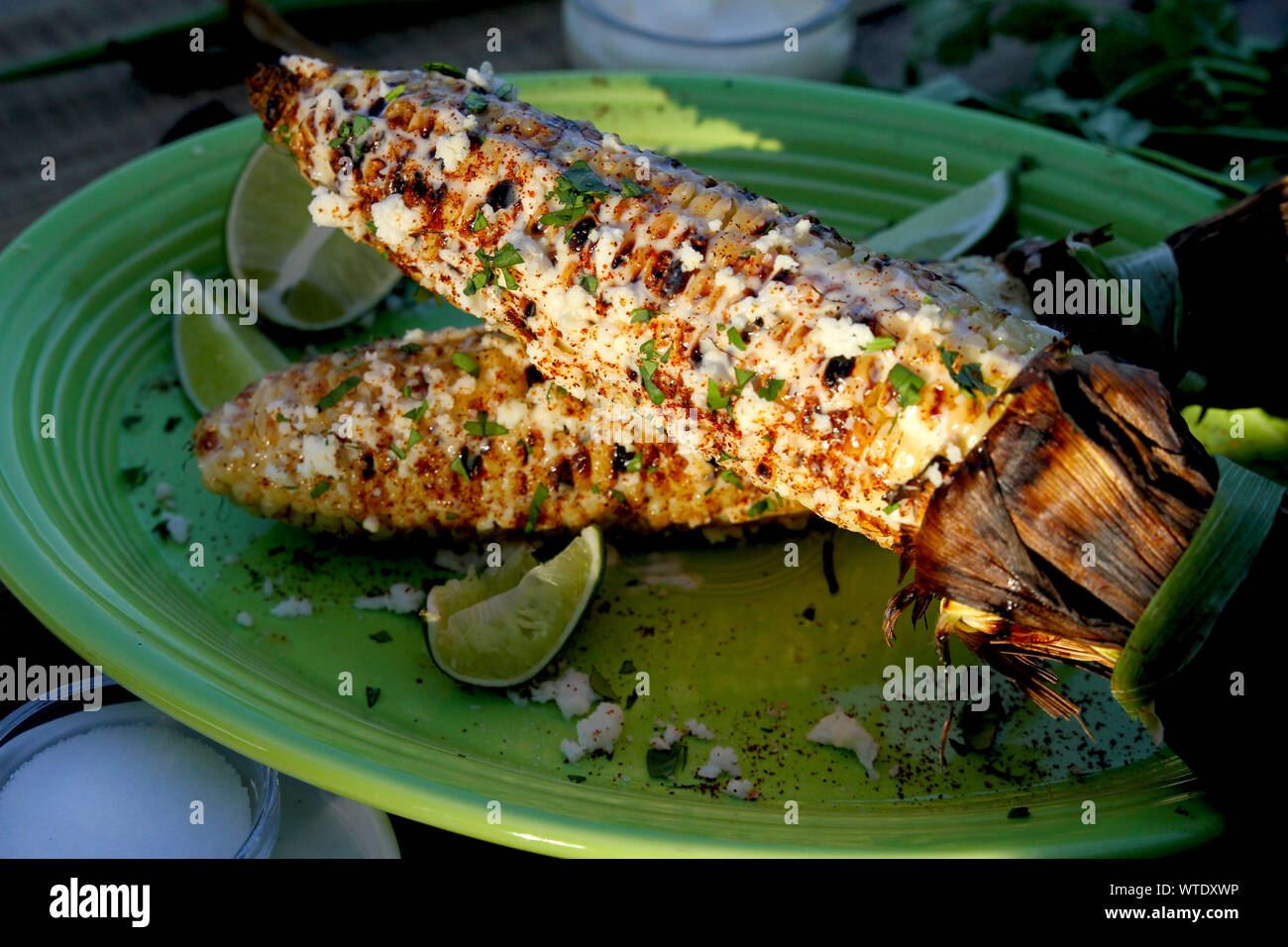 Gourmet Mexican Street Corn (Elote Stock Photo Alamy