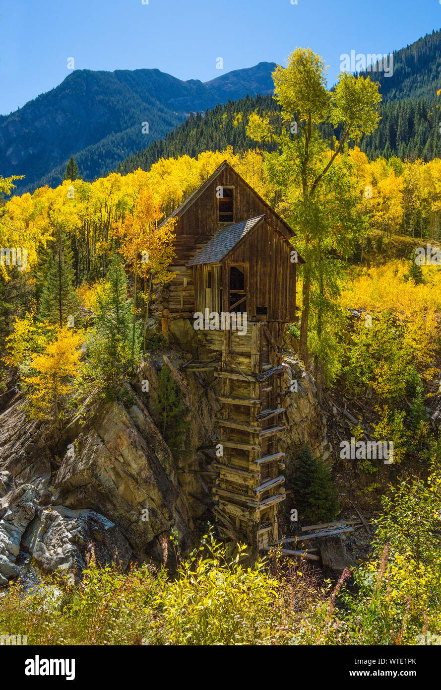 Crystal Mill in Marble - Old power generator mill Aspen area, Colorado September 2018 Stock Photo