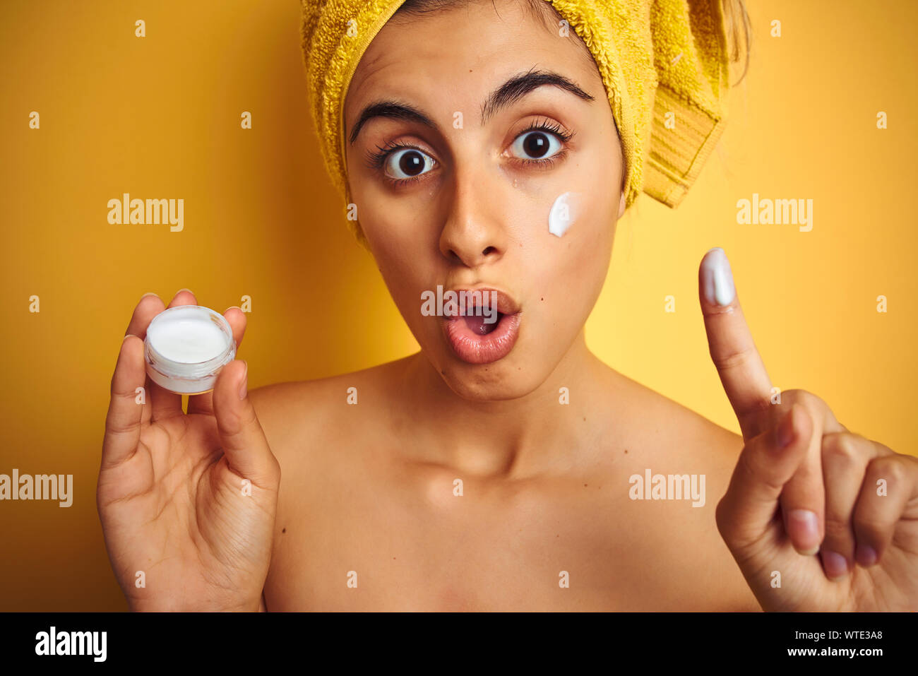 Woman in shower surprise bathroom hires stock photography and images