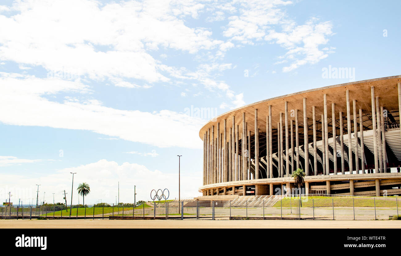 Photo of the national stadium in the city of Brasilia, also known as: 'Mané Garrincha'. Stock Photo