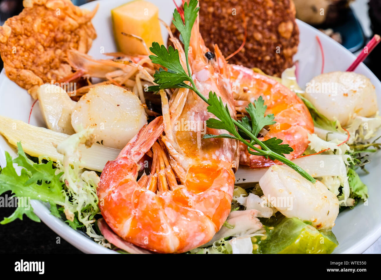 Fixed price menu in French restaurant in France Stock Photo