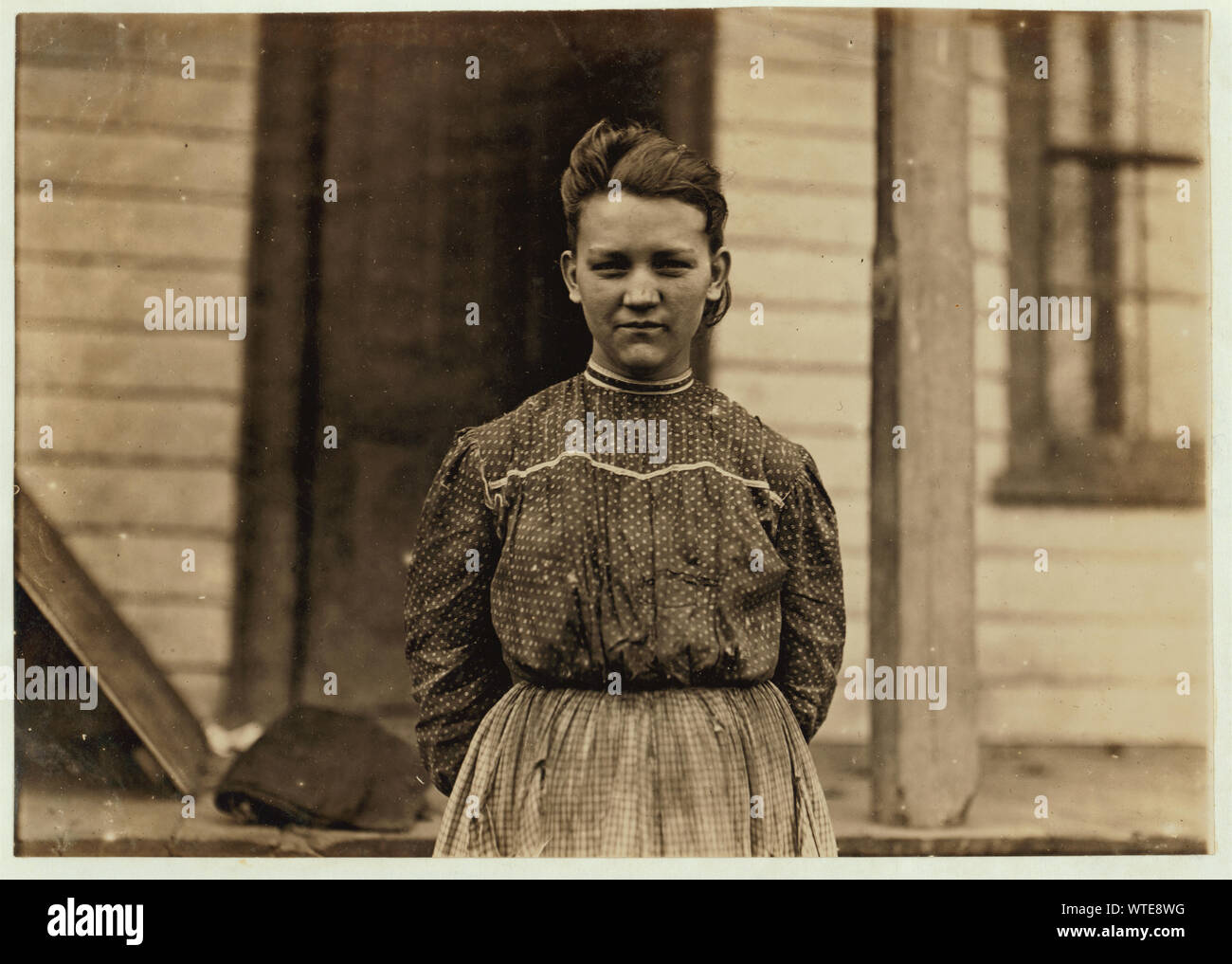 Minnie Love (see photo 327), Springstein Mills, Chester, S.C. Been in mill since 7 yrs. old. Witness Sara R. Hine.  Photographs from the records of the National Child Labor Committee (U.S.) Stock Photo