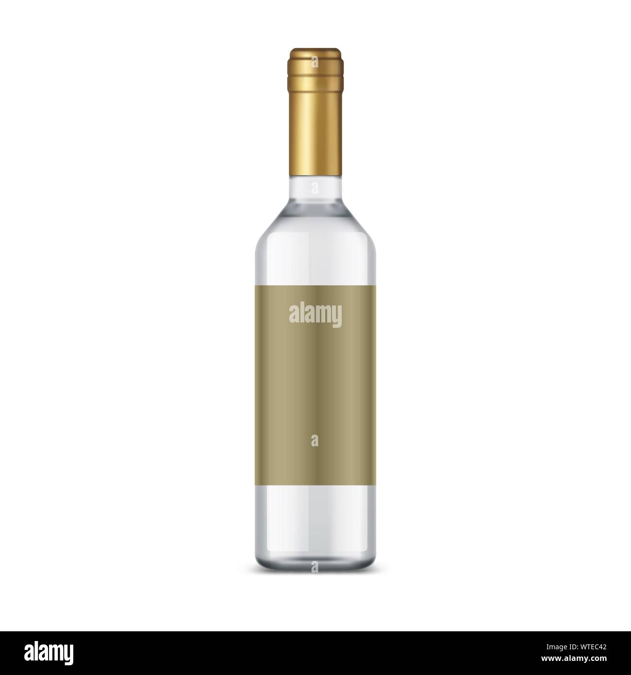Isolated bottle of vodka with empty label Stock Vector