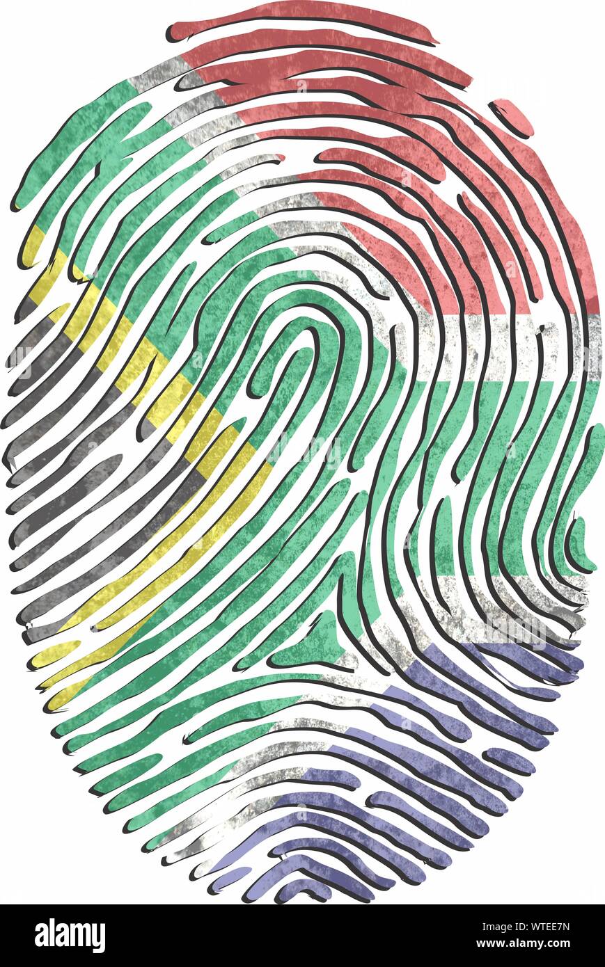 fingerprint, fingerprints at the national flag colors of Stock Photo ...