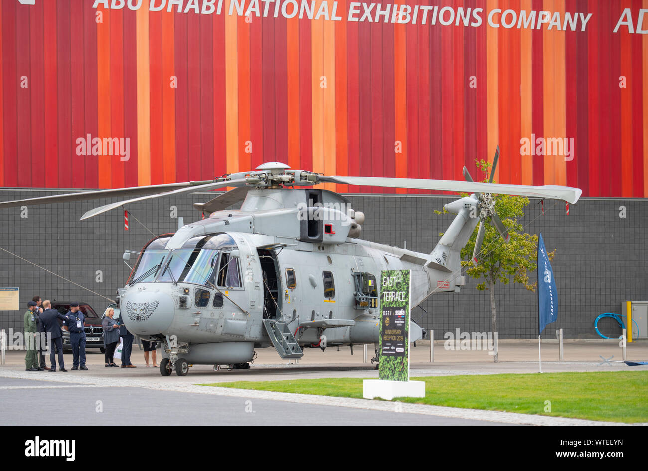 ExCel, London, UK. Defence & Security Equipment International (DSEI) event runs from 10th-13th September 2019, the worlds biggest arms fair. Stock Photo