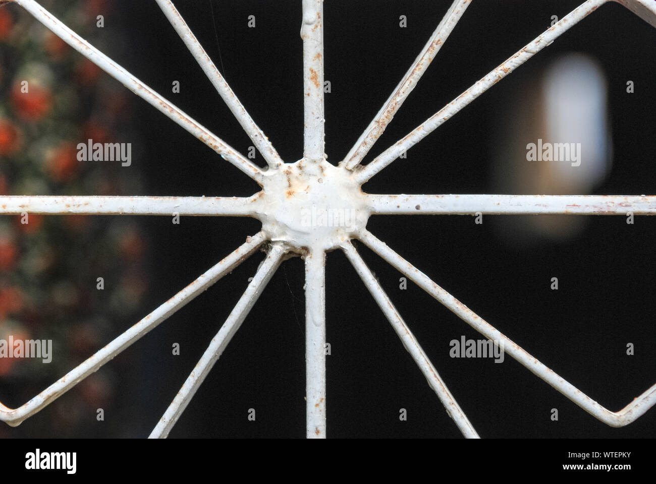 iron window frame front of black background. texture Stock Photo - Alamy