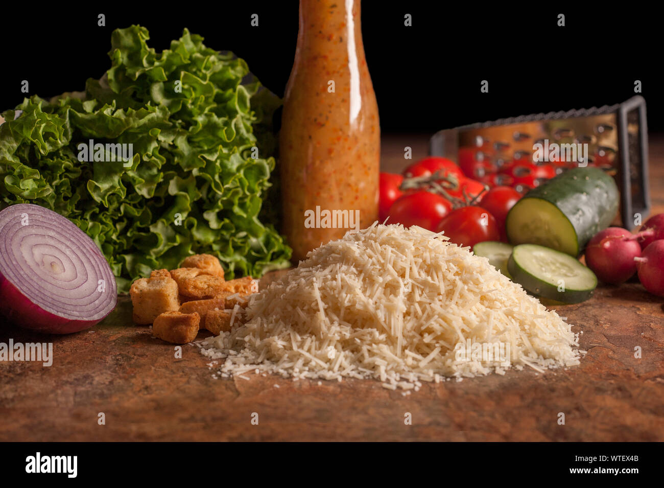 Shredded Parmesan Stock Photo