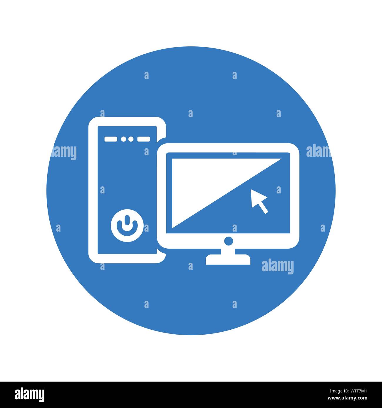 Computer, Desktop PC Icon Stock Vector