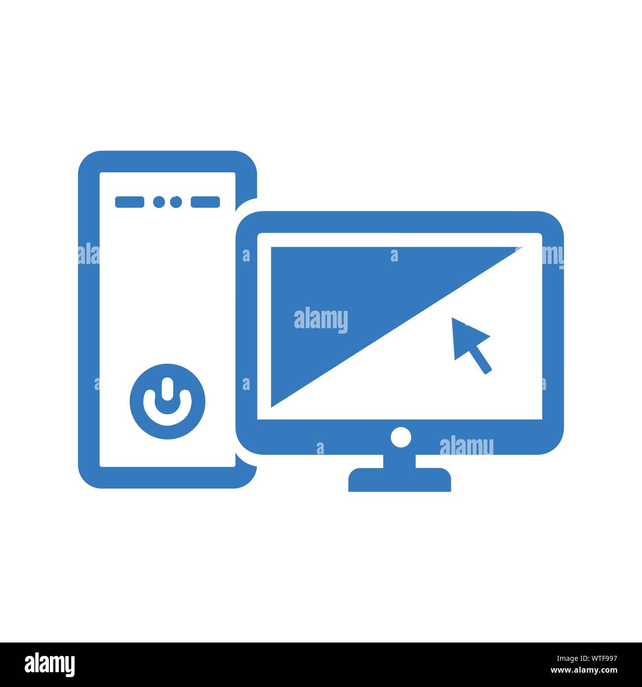 Computer, Desktop PC Icon Stock Vector
