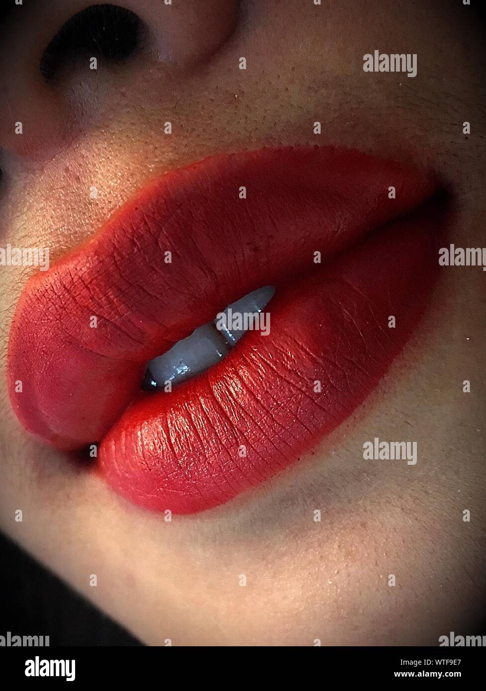 Woman red lips close up hires stock photography and images Alamy