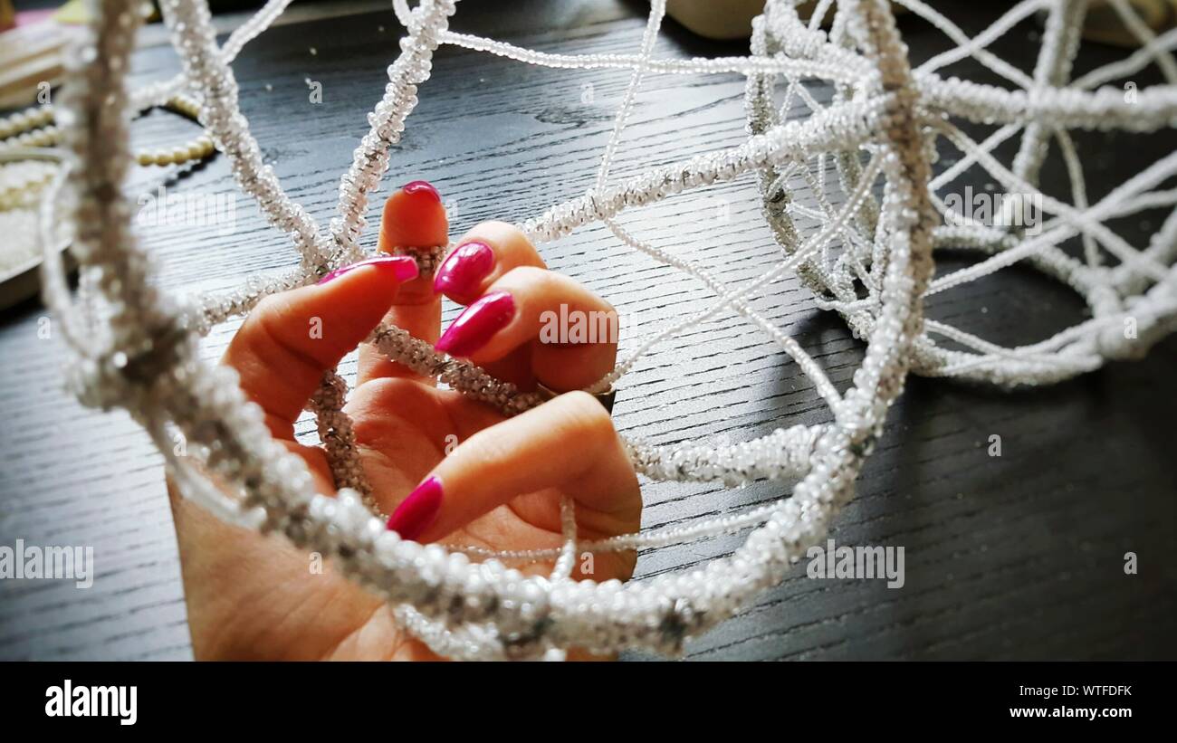 Hand Holding Decorative Craft Stock Photo Alamy