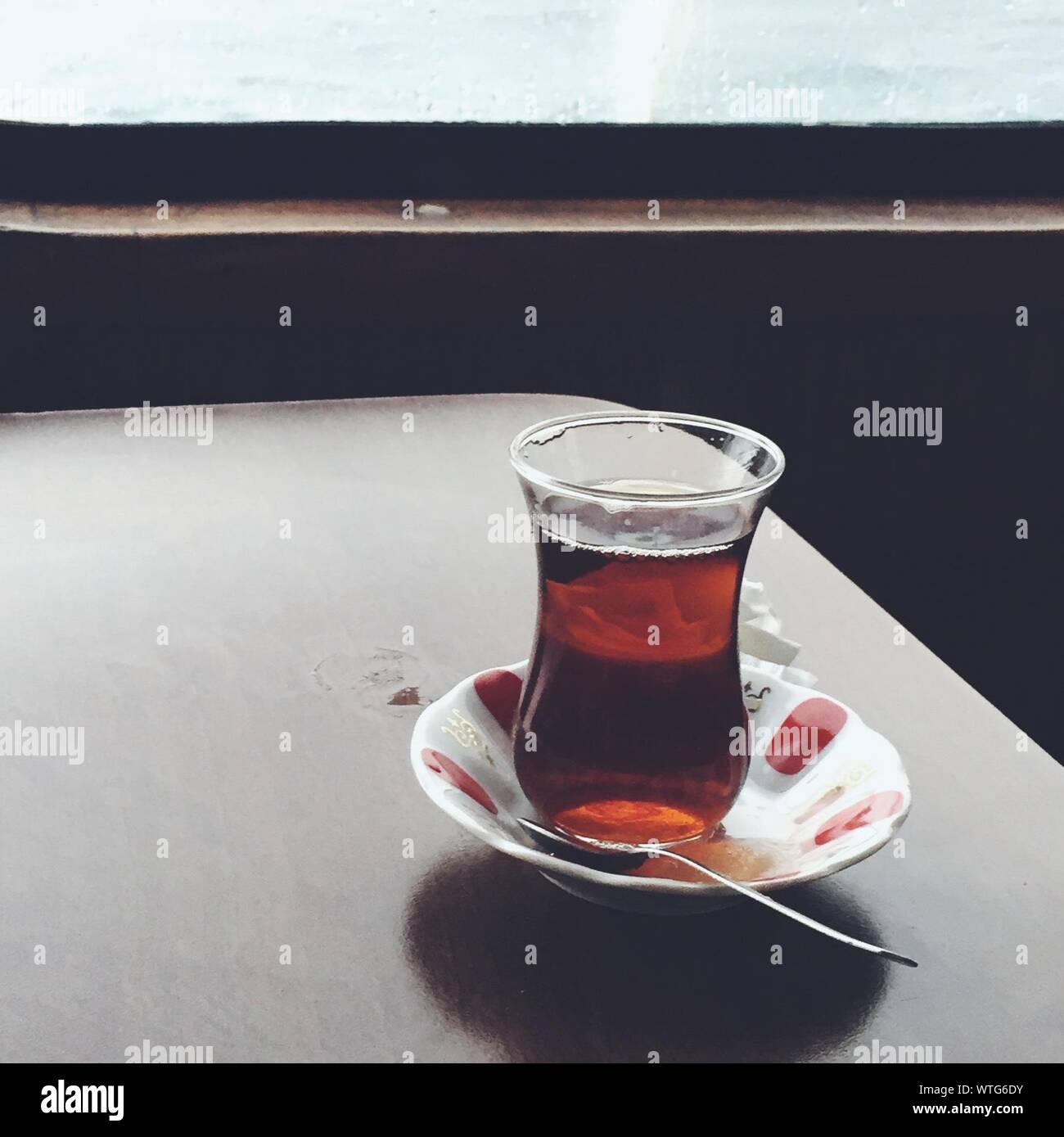 Close-up Of Turkish Tea On Table Stock Photo