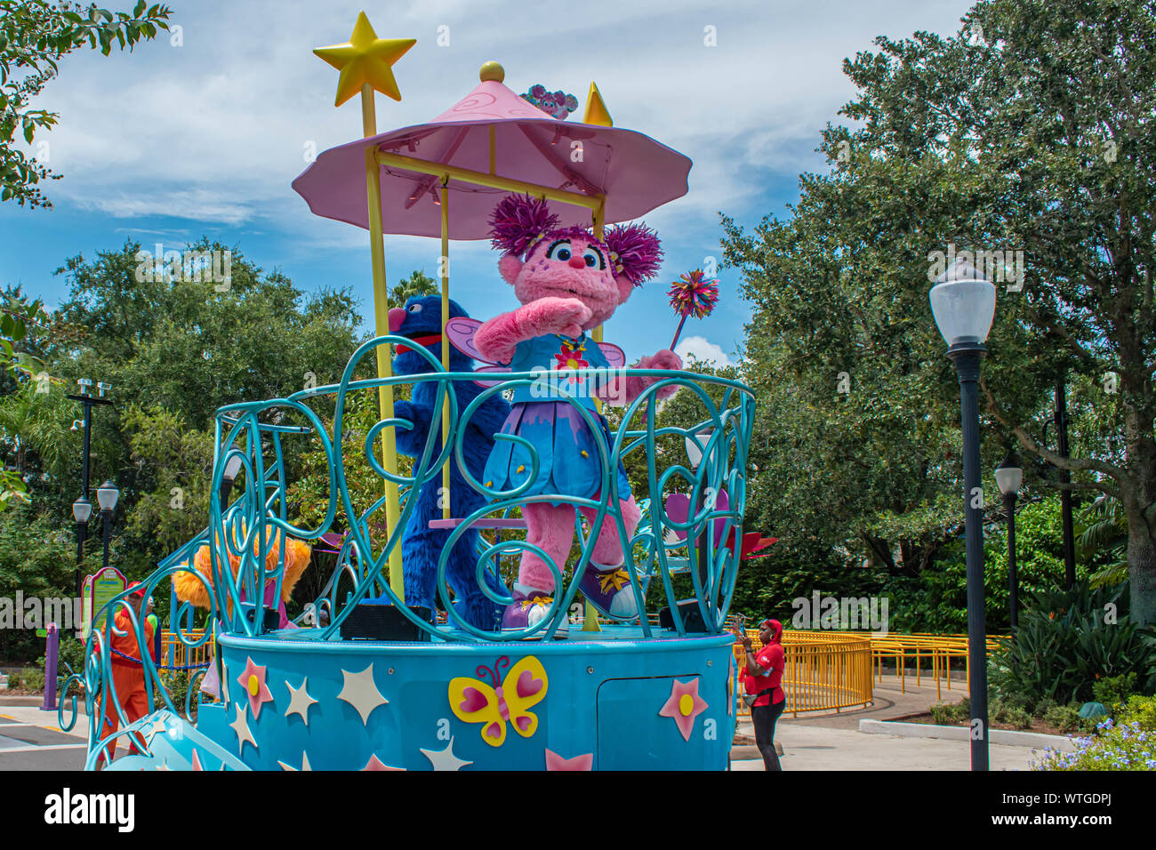 Orlando, Florida. August 28, 2019. Abby Cadabby on colorful float in ...