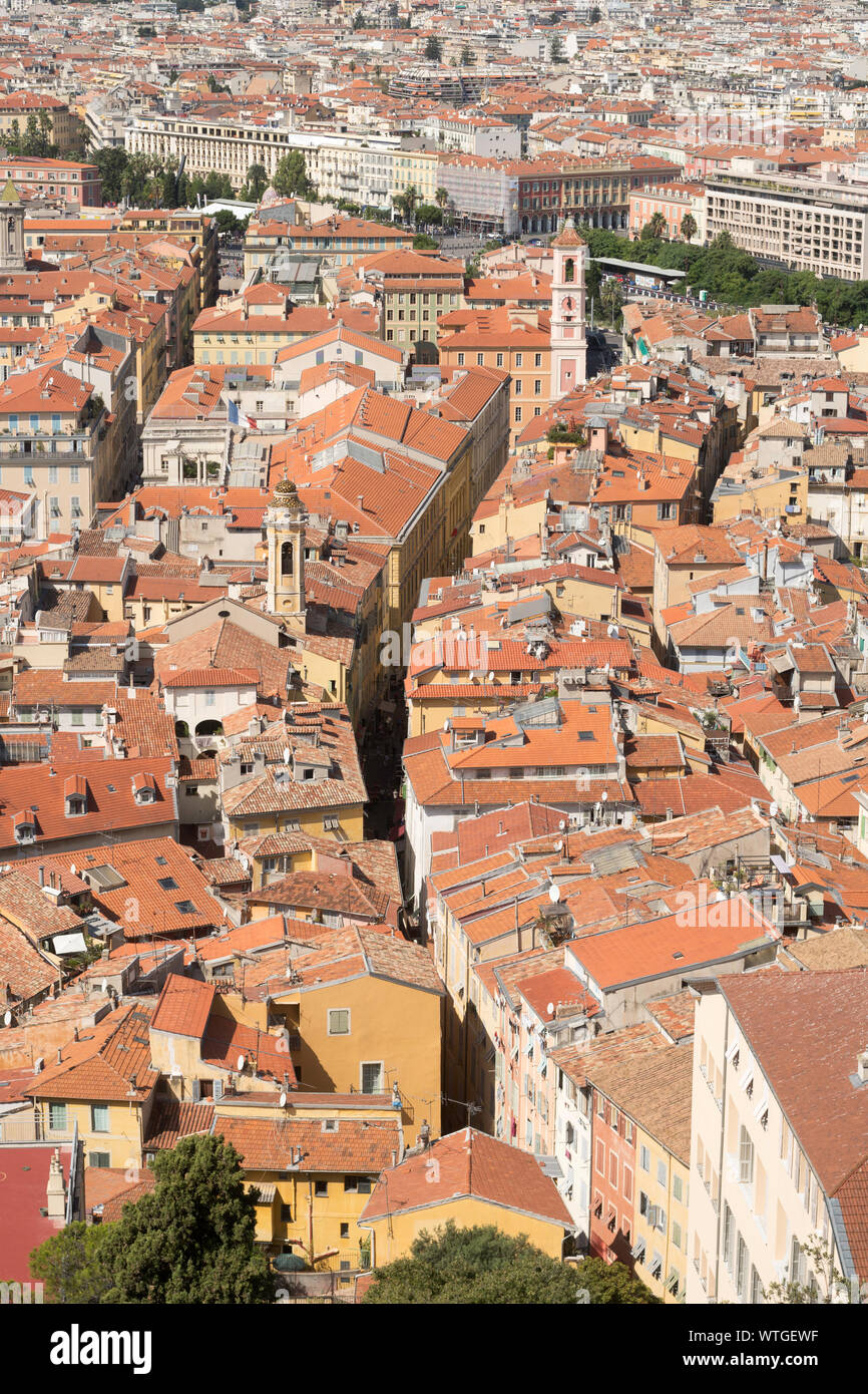 Nice old town seen from above, France, Europe Stock Photo