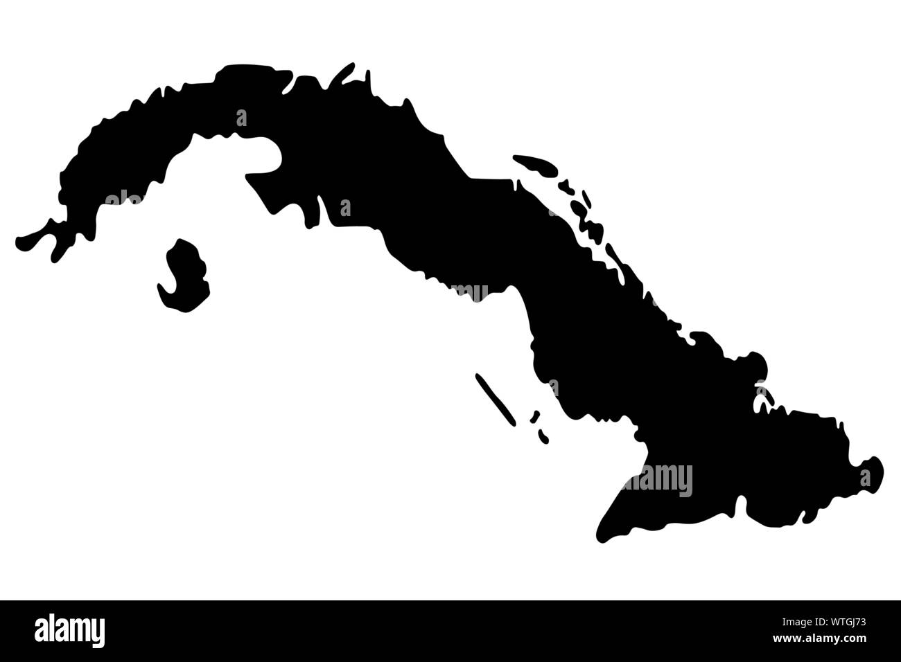 Vector map of Cuba. Vector illustration eps 10 Stock Vector
