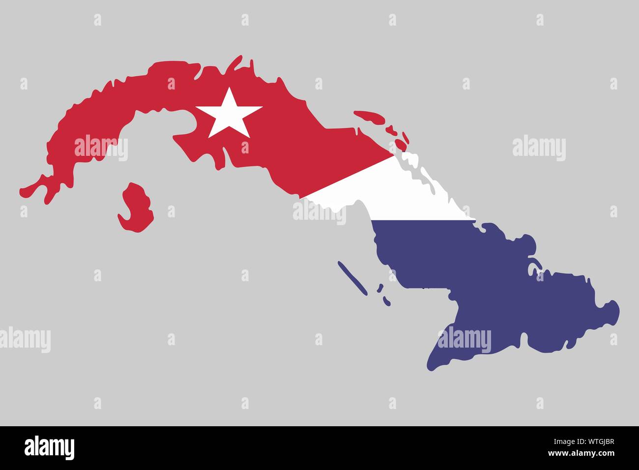 Vector flag map of Cuba. Vector illustration eps 10 Stock Vector