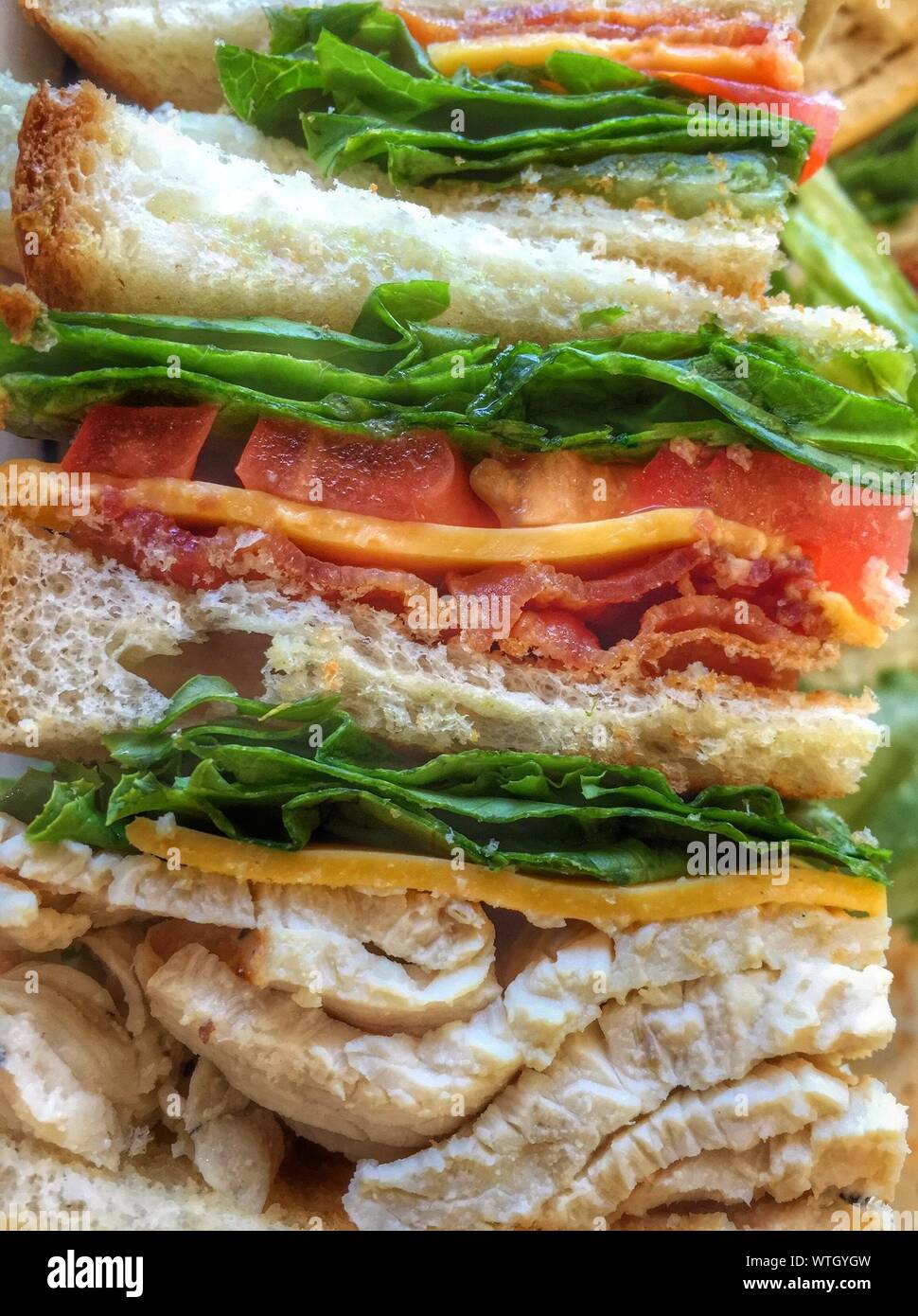 Close-up Of Club Sandwich Stock Photo