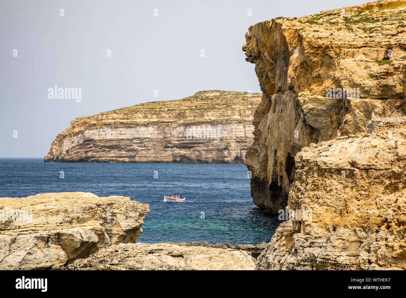 Gozo, neighbouring island of Malta, northwest coast, rocky coast, near San Lawrenz, Stock Photo
