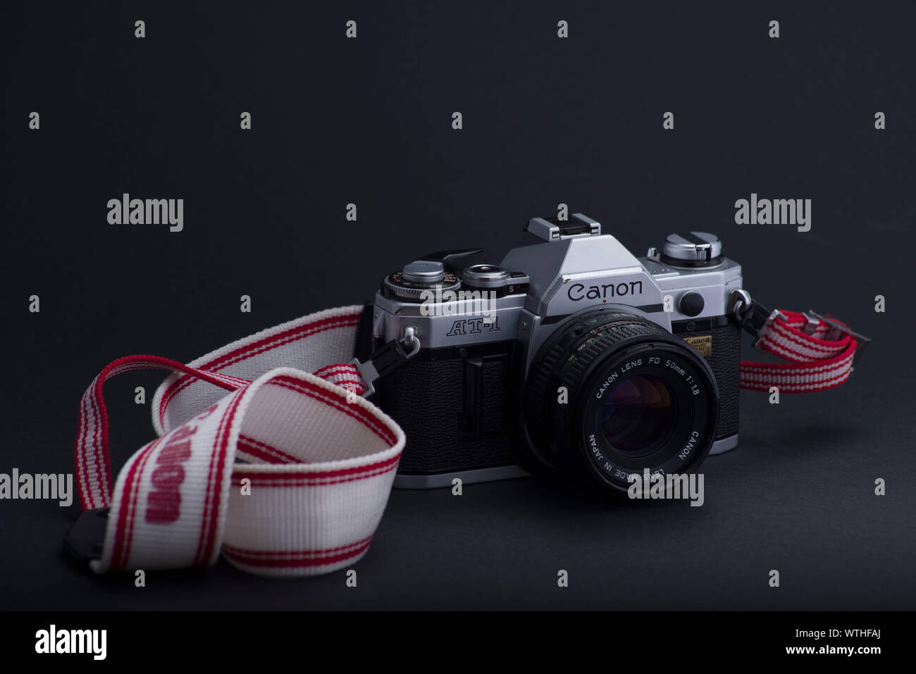 Canon at1 analogue film camera, studio lighting Stock Photo Alamy