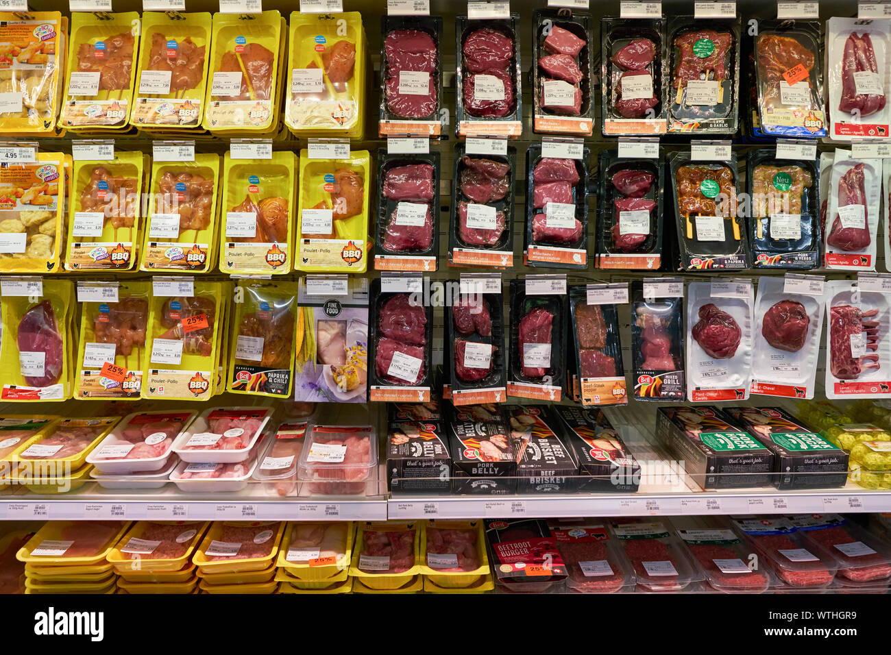 ZURICH, SWITZERLAND CIRCA OCTOBER, 2018 interior shot of Coop