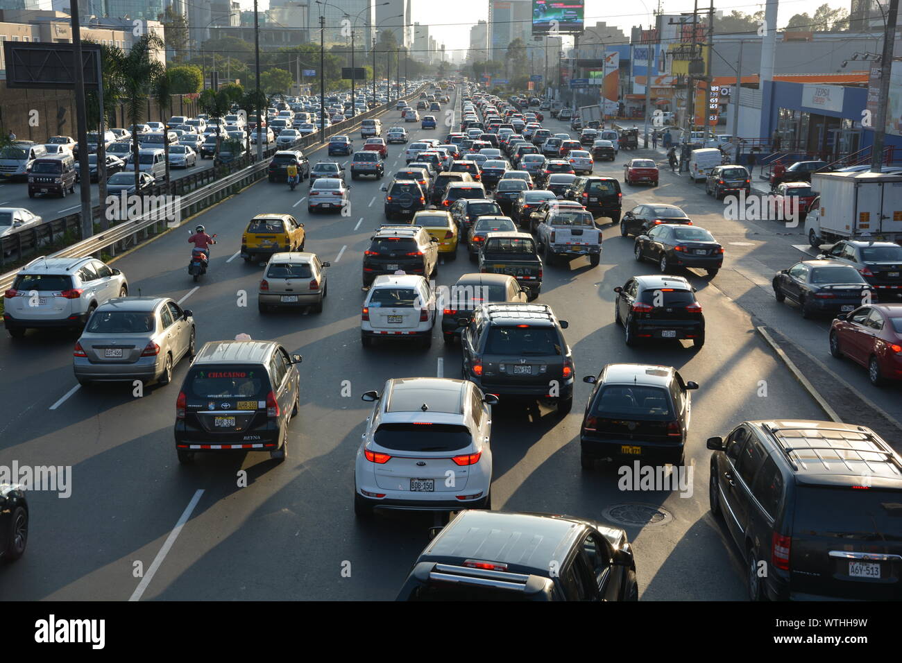Traffic at the main highways Via expresa and Javier Prado at the Peruvian  capital Lima Peru Stock Photo - Alamy
