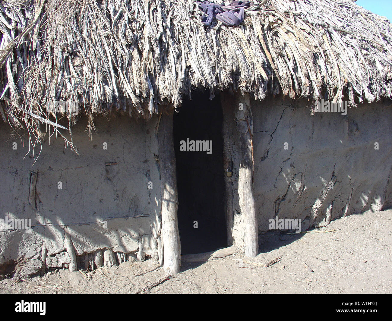 Entrance To Thatched Hut Stock Photo