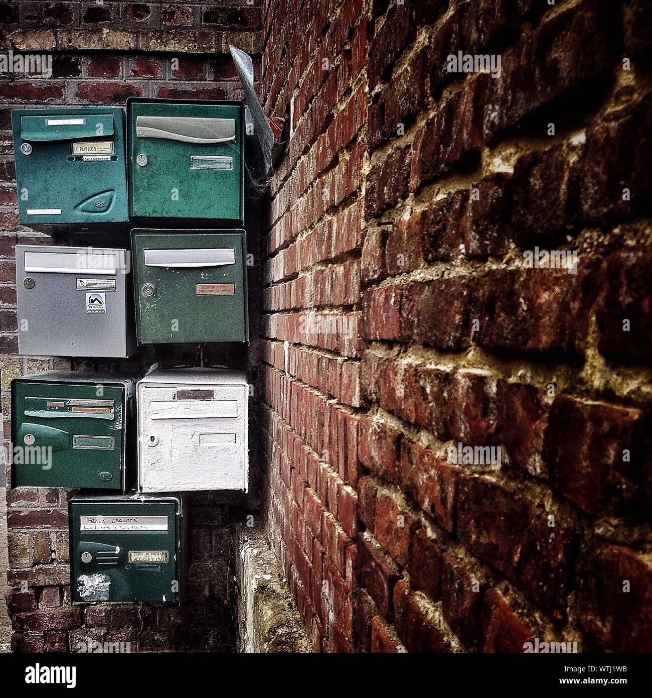 Mailbox mounted wall architecture hires stock photography and images