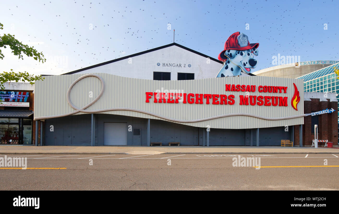 Nassau County Firefighters Museum and Education Center, Charles Lindbergh Boulevard, Uniondale, NY Stock Photo