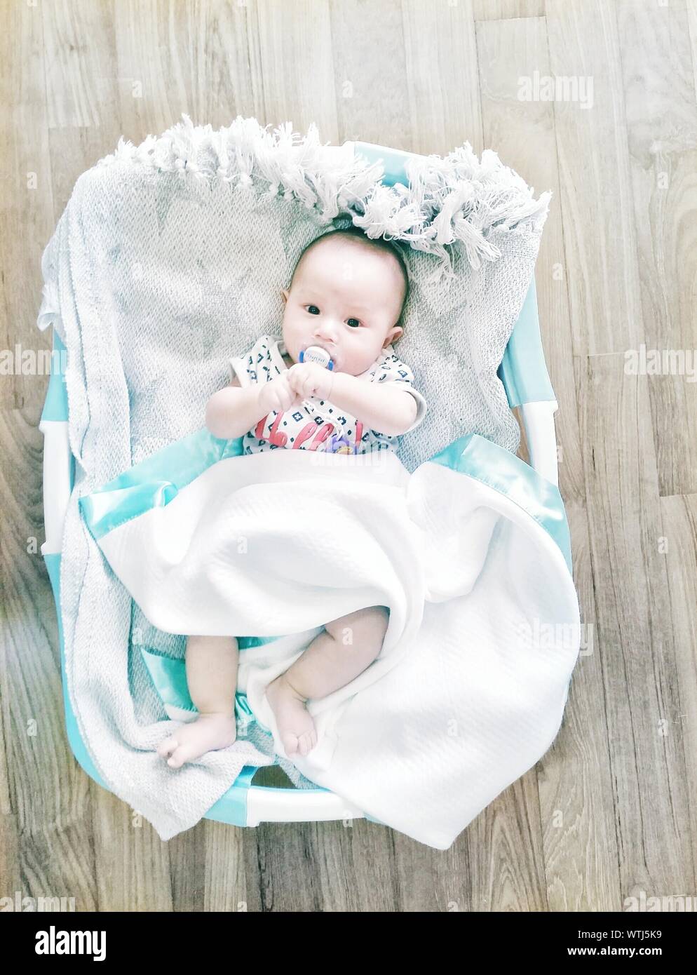 moses basket on floor