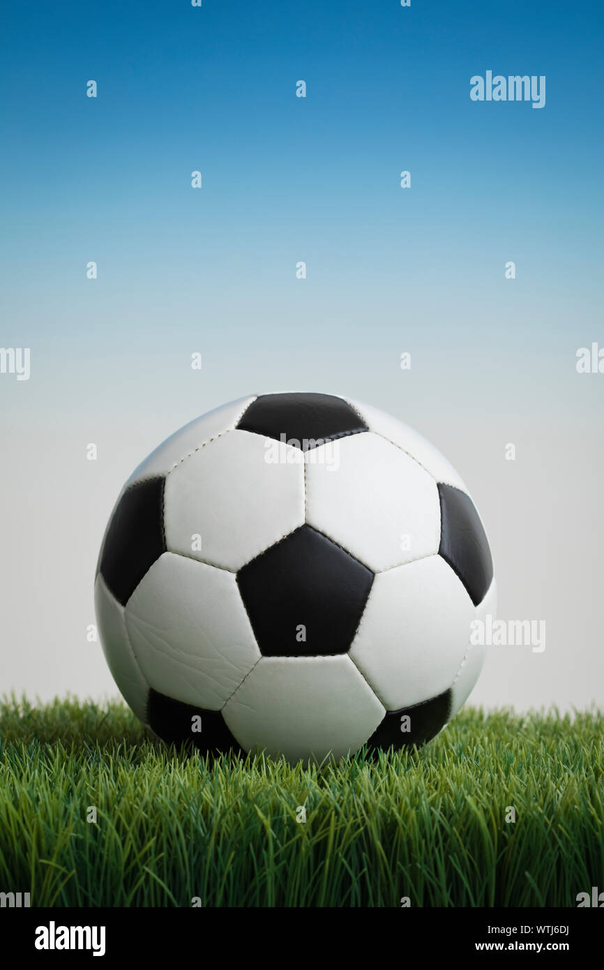 Soccer ball on grass Stock Photo Alamy