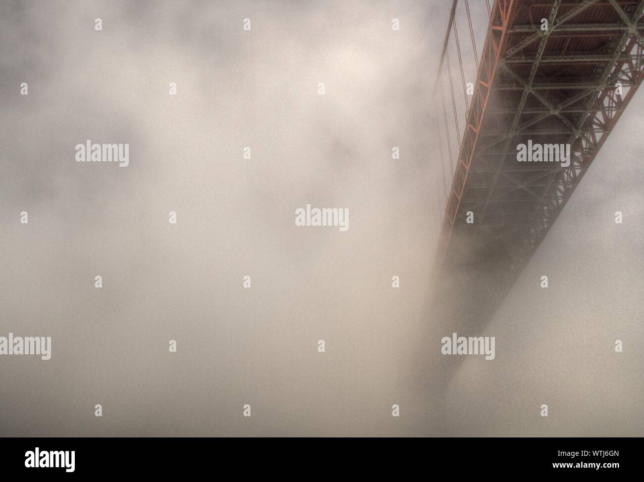 Golden Gate Bridge Covered Fog Stock Photo
