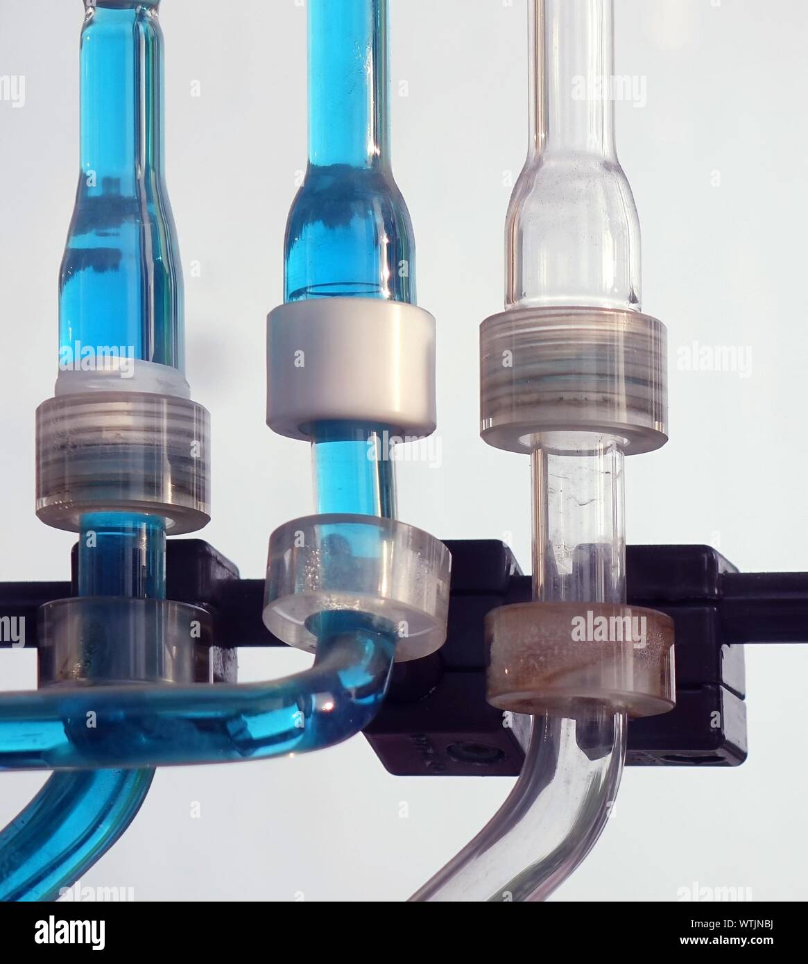 Closeup Of Tubes With Liquid In Chemistry Lab Stock Photo Alamy