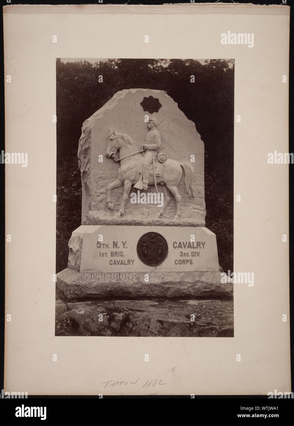 Monument to 5th New York Cavalry Regiment at Gettysburg Stock Photo