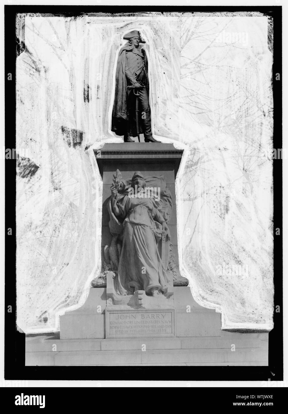 Monument to John Barry, Commodore, United States Navy Stock Photo