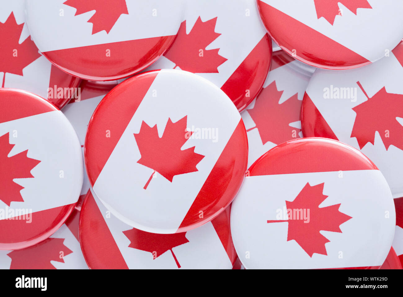 Pin buttons with Canadian flag Stock Photo