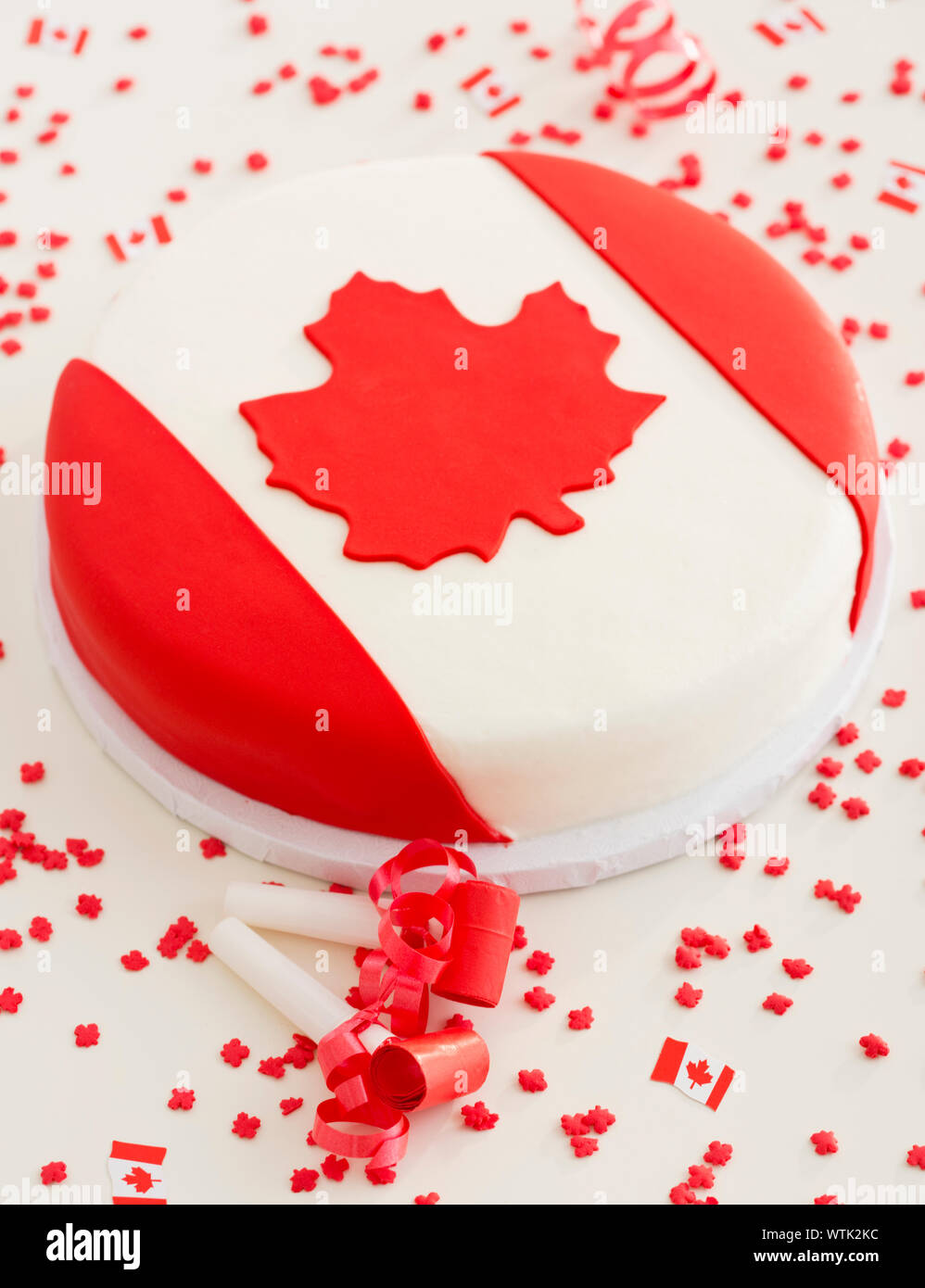 Canadian flag cake Stock Photo