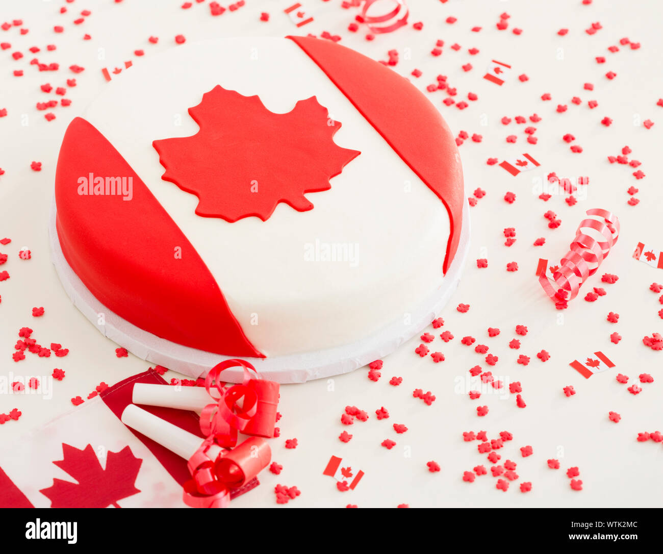 Canadian flag cake Stock Photo