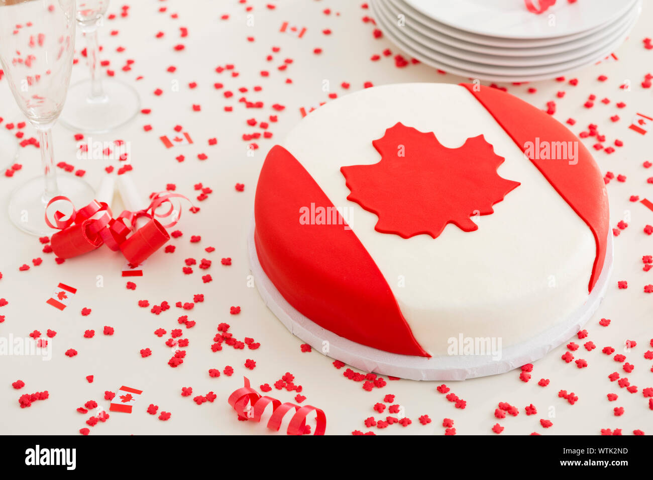 Canadian flag cake Stock Photo