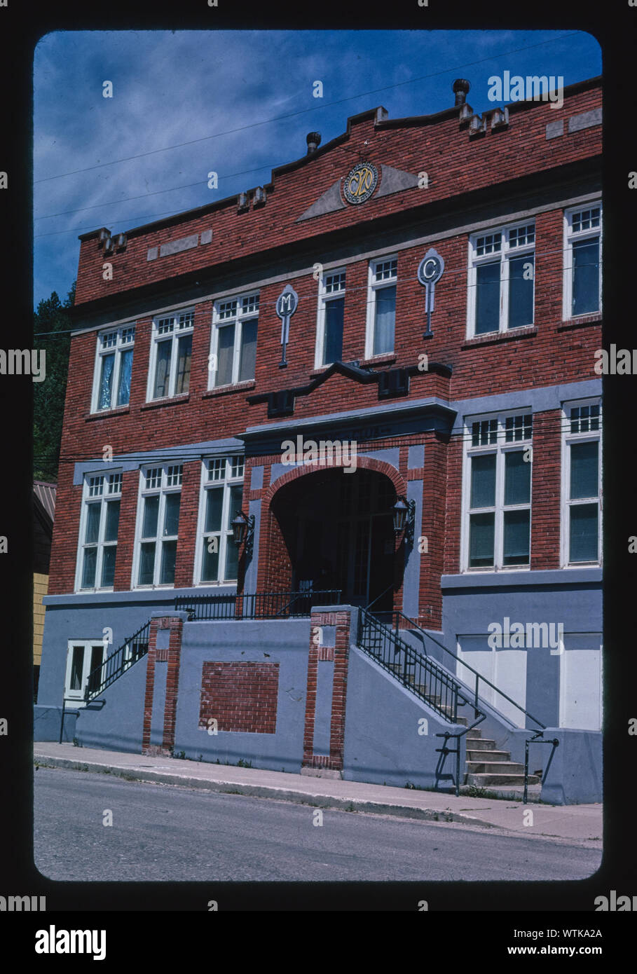 Morning Club (1920), angle 4, Hunter Street, Mullan, Idaho Stock Photo