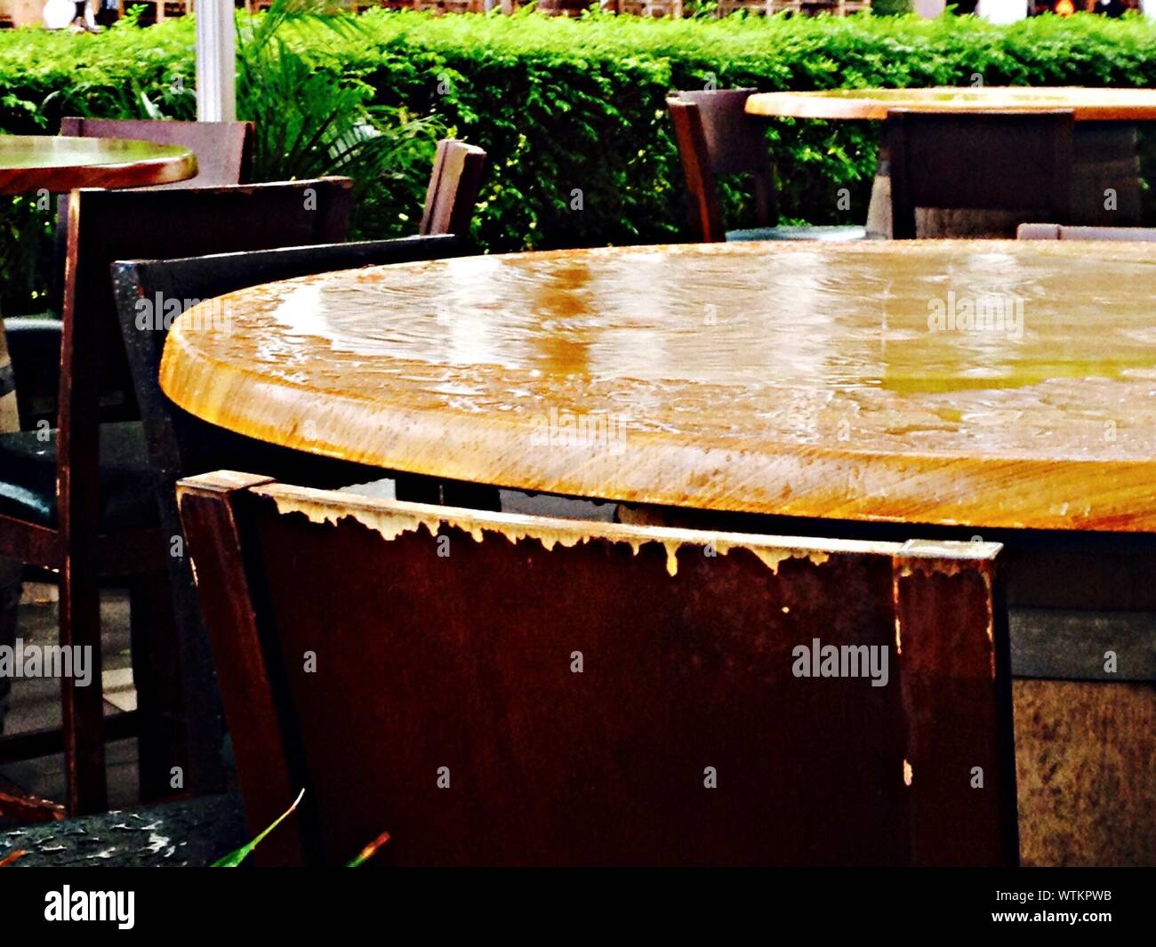 Wooden table chairs hires stock photography and images Alamy