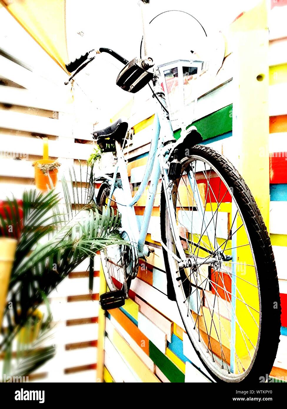 Bicycle hanging on wall hires stock photography and images Alamy