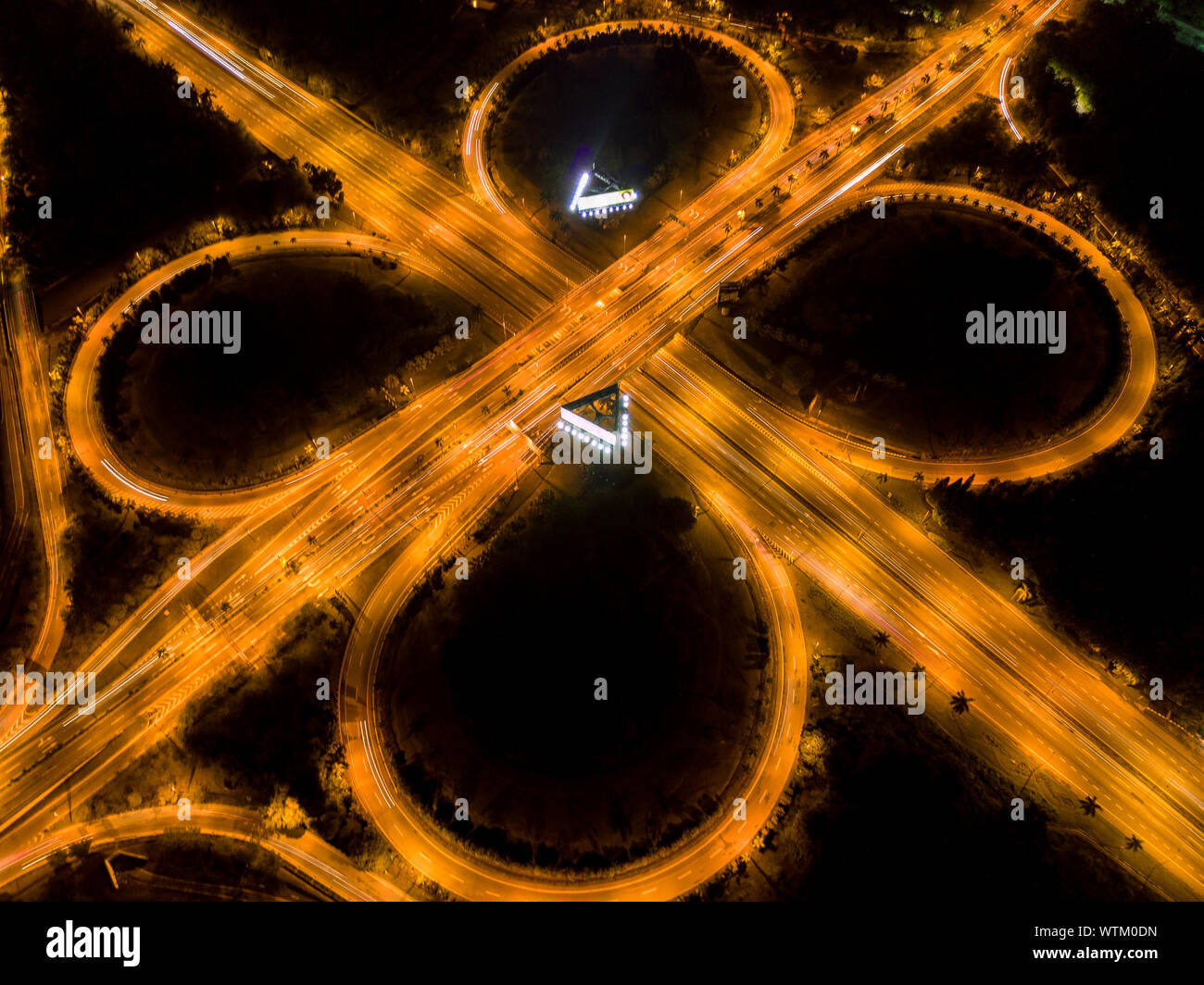 Aerial View Traffic Light Trails High Resolution Stock Photography and ...