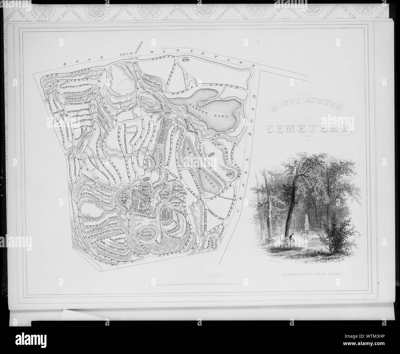 Mount Auburn CemeteryMonument to Judge Story [and map of the cemetery