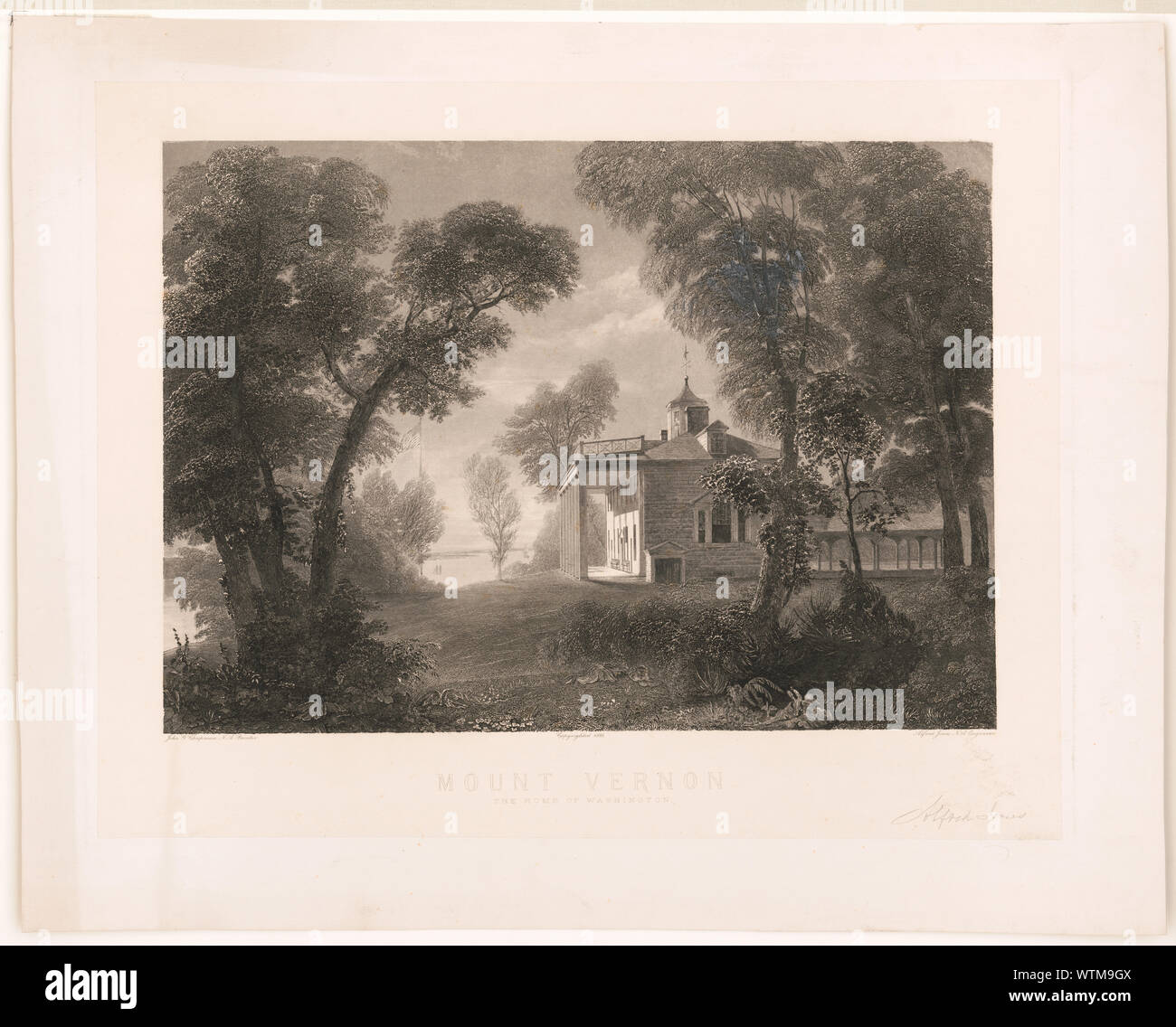 Mount Vernon. The home of Washington / John G. Chapman N.A. painter ; Alfred Jones N.A. engraver. Stock Photo