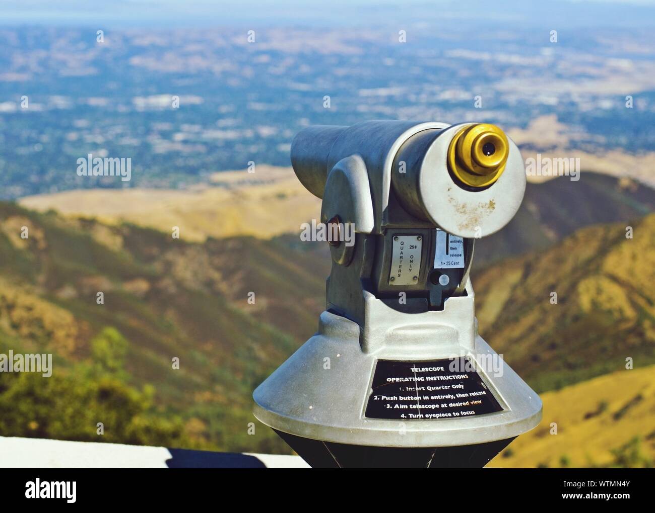 Close-up Of Telescope At Mount Diablo Stock Photo